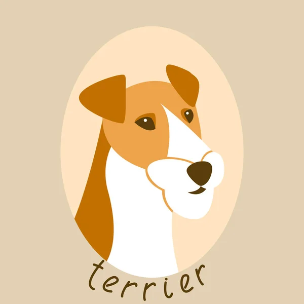 Terrier cão rosto vetor ilustração estilo — Vetor de Stock