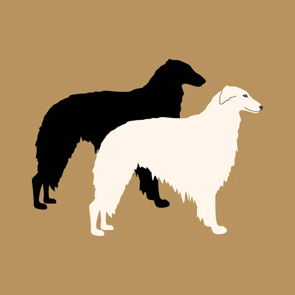 Cão Greyhound vetor ilustração estilo silhueta preta plana — Vetor de Stock