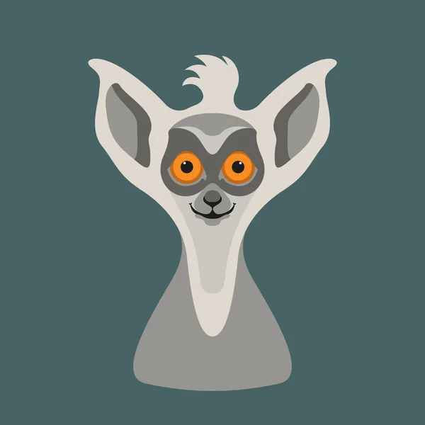 Lémur cara vector ilustración estilo — Vector de stock