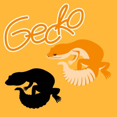 Gecko kertenkele vektör çizim tarzı düz 