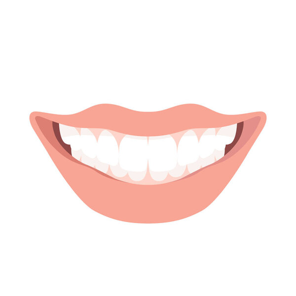 lips smile  vector illustration style Flat 