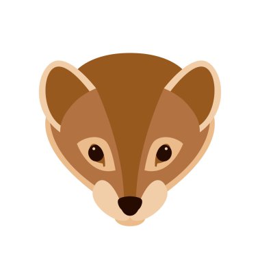 gelincik yüz vektör çizim tarzı düz açık 