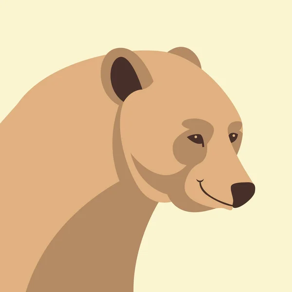 クマの頭のベクトル イラストのスタイル フラット — ストックベクタ