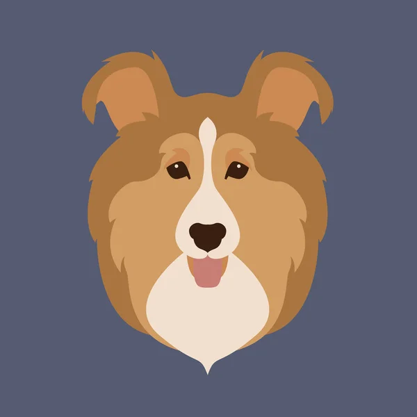 Pes tváří vektorové ilustrace styl byt — Stockový vektor