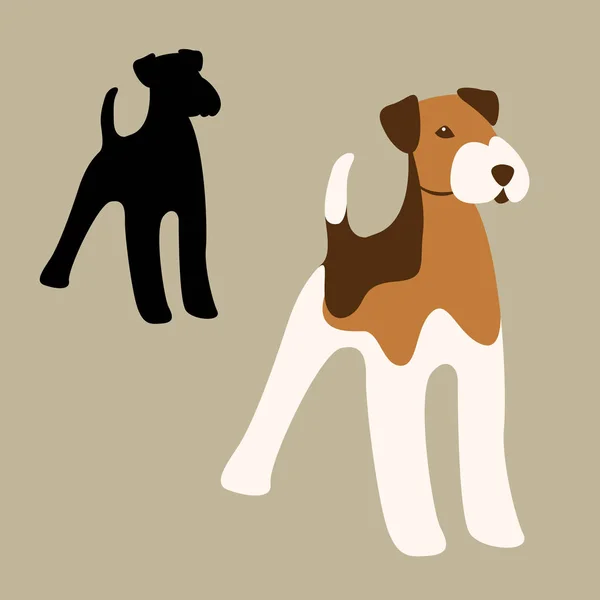 Terrier dog set vector illustration style Flat  silhouette — Stock Vector