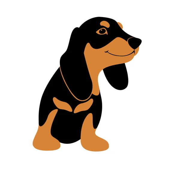 Jurus gambar vektor kartun anjing dachshund - Stok Vektor