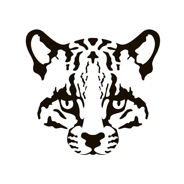 Ocelote gato cara vector ilustración estilo plano — Vector de stock