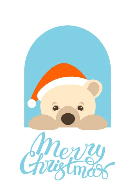 Feliz Navidad diseño .greeting tarjeta .bear  . — Vector de stock