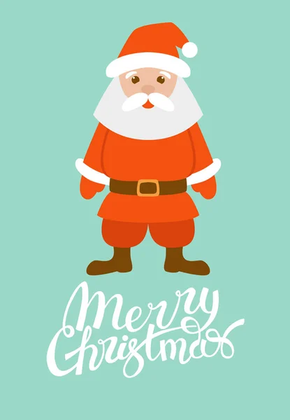 Feliz navidad diseño .greeting tarjeta. Santa Claus. estilo plano — Vector de stock