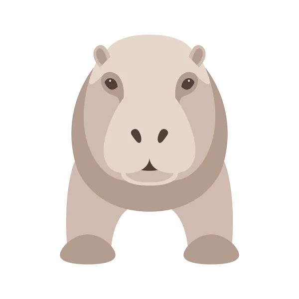 Hippo vector illustration style flat — Stock Vector