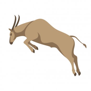 Antelope jumps vector illustration style flat clipart