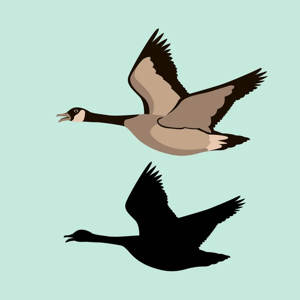 Estilo de ilustração de vetor de ganso preto plano —  Vetores de Stock