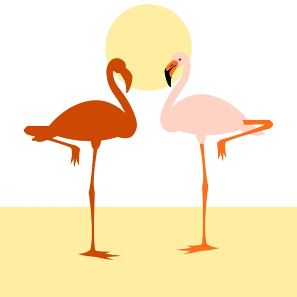 Flamingo vector ilustración estilo plano — Vector de stock