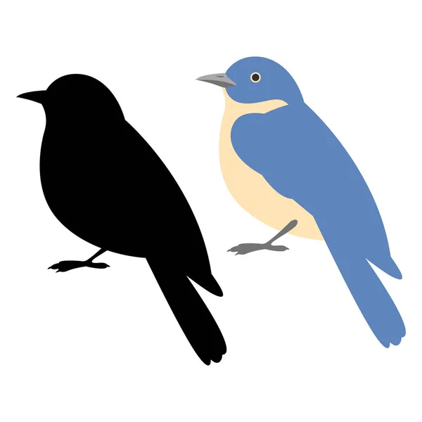 Pájaro vector ilustración estilo silueta plana negro — Vector de stock