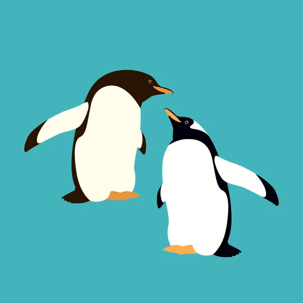 Penguen vektör çizim tarzı düz