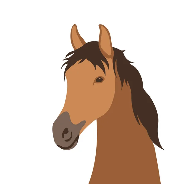 Κεφάλι αλόγου διανυσματικά εικονογράφηση στυλ επίπεδης — Διανυσματικό Αρχείο