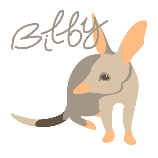 Bilby vector ilustración estilo plano — Vector de stock