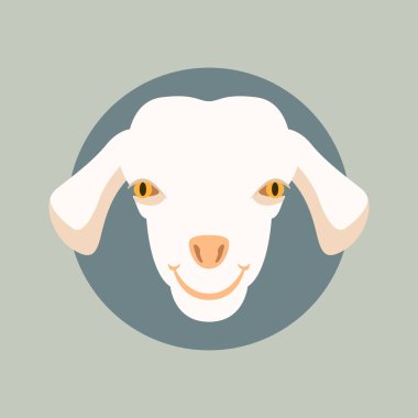 koyun kafa vektör çizim düz stil