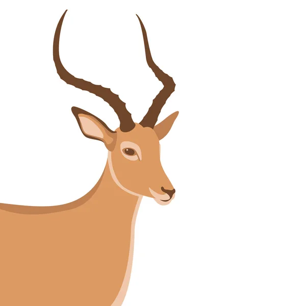 Antilop baş vektör çizim tarzı düz — Stok Vektör