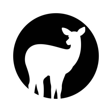 geyik resimde beyaz siluet vektör