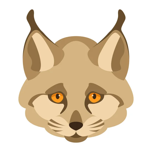 Lince cara vector ilustración estilo plano — Vector de stock