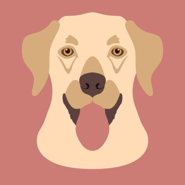 köpek yüz vektör çizim tarzı düz ön yüzü