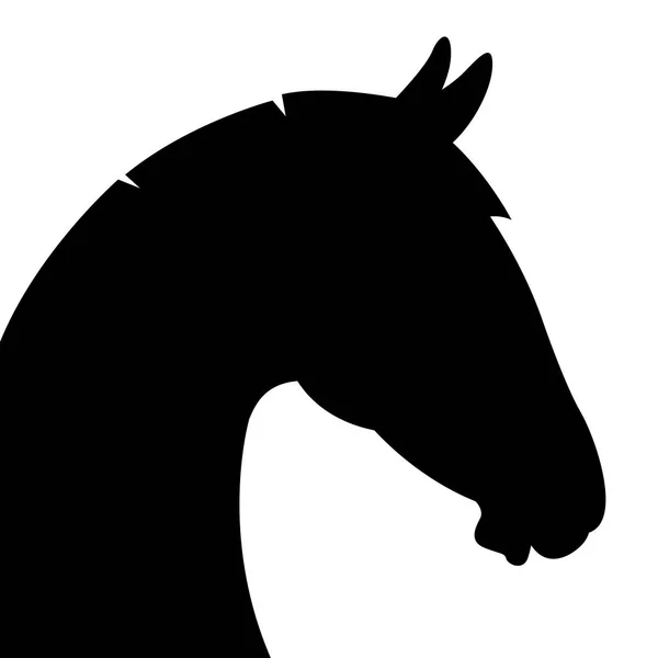 Cabeza de caballo vector ilustración silueta negro — Archivo Imágenes Vectoriales