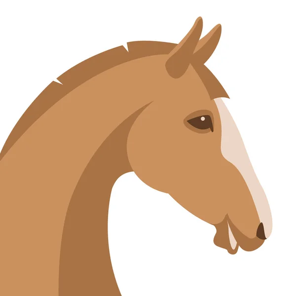 Tête de cheval vecteur illustration style profil plat — Image vectorielle