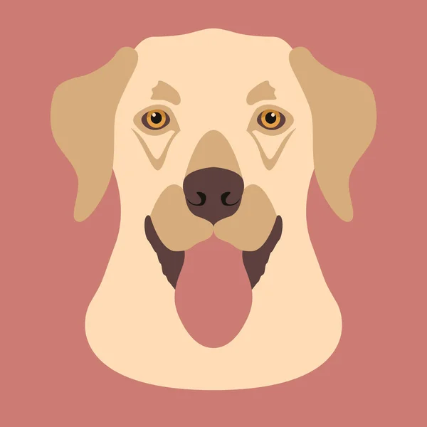 Perro cara vector ilustración estilo plano frontal — Vector de stock