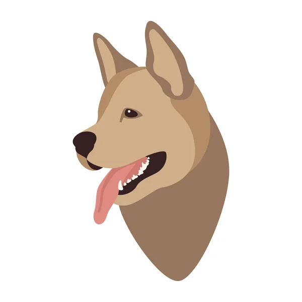 Chien visage vecteur illustration style plat — Image vectorielle