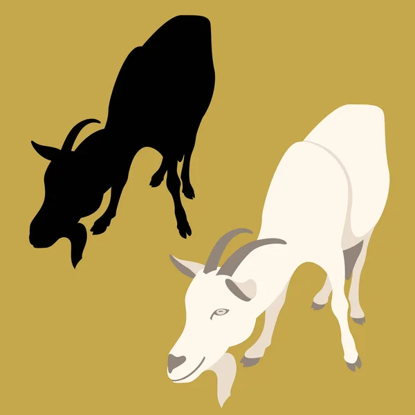 Vector de cabra ilustración estilo plano — Vector de stock