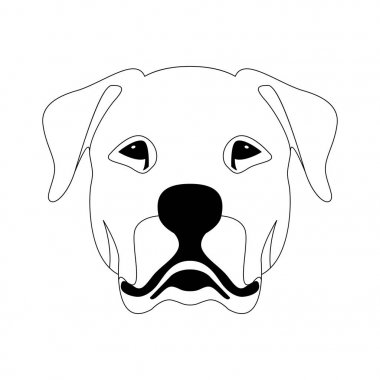Arjantin köpek yüz vektör çizim çizgi çizme