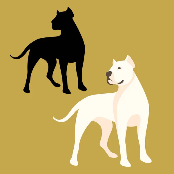 Arjantin köpek vektör çizim tarzı düz siyah 