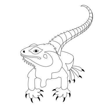 kertenkele vektör çizim çizim ön 