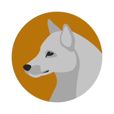 Kurt baş vektör çizim düz stil