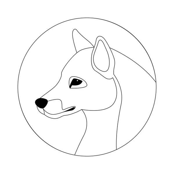Dessin vectoriel tête de loup illustration ligne — Image vectorielle