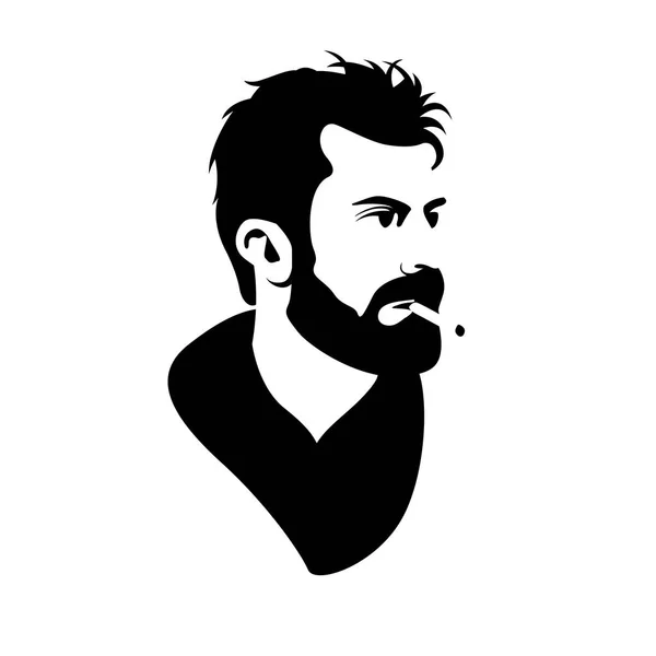 Hommes tête visage hipster vecteur illustration — Image vectorielle