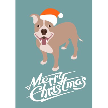 neşeli Noel mutlu yeni yıl köpek kartı 