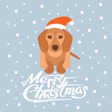 neşeli Noel mutlu yeni yıl köpek kartı 