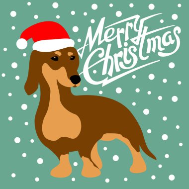 neşeli Noel mutlu yeni yıl köpek kartı 