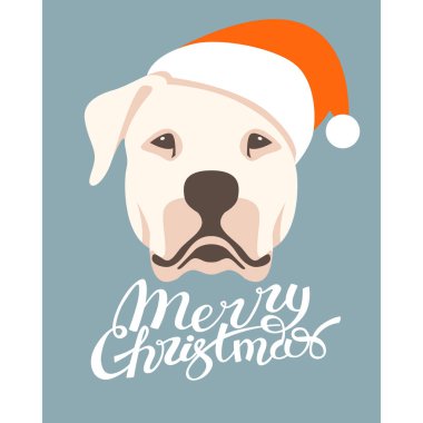 neşeli Noel mutlu yeni yıl köpek kart vektör 