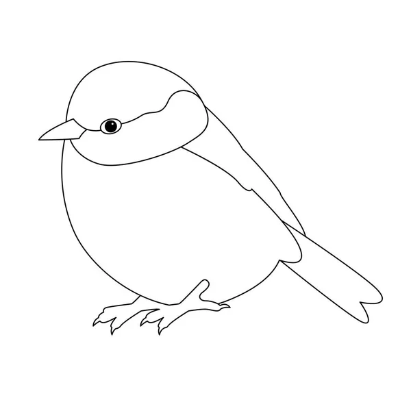 Pájaro tit vector ilustración línea dibujo para colorear libro — Archivo Imágenes Vectoriales