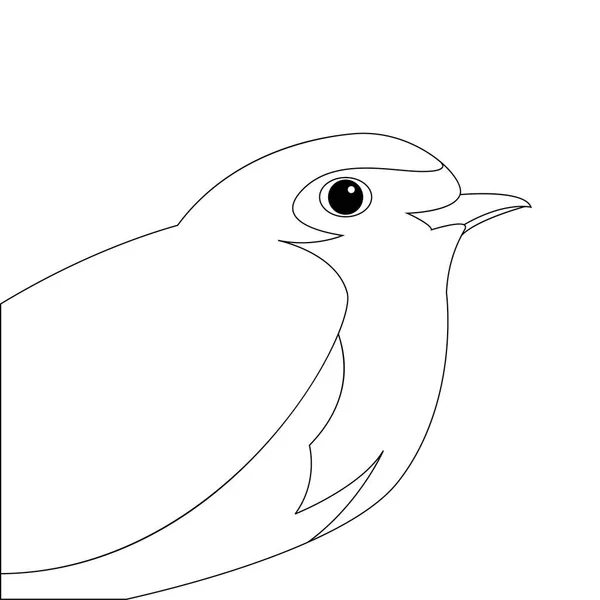 Robin oiseau vecteur illustration ligne dessin profil côté — Image vectorielle