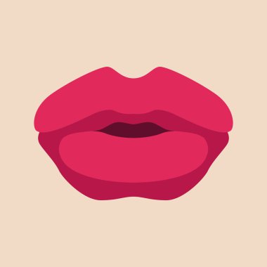  Şekil Stili düz açık dudakları vektör