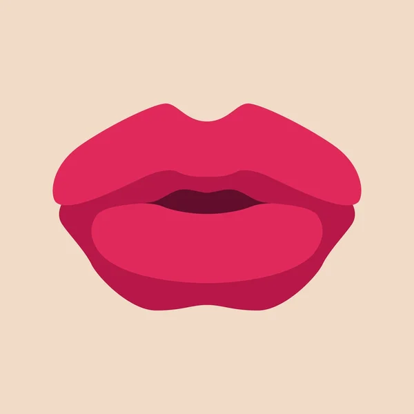 Lips  vector illustration style Flat front — Stock Vector