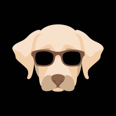 köpek yüz güneş gözlüğü düz illüstrasyon vektör 