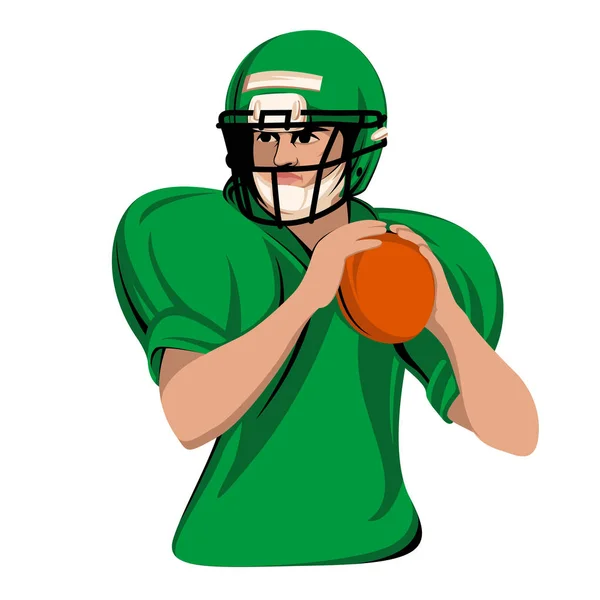 Football Joueur Visage Vecteur Illustration Plat Style Vue Face — Image vectorielle