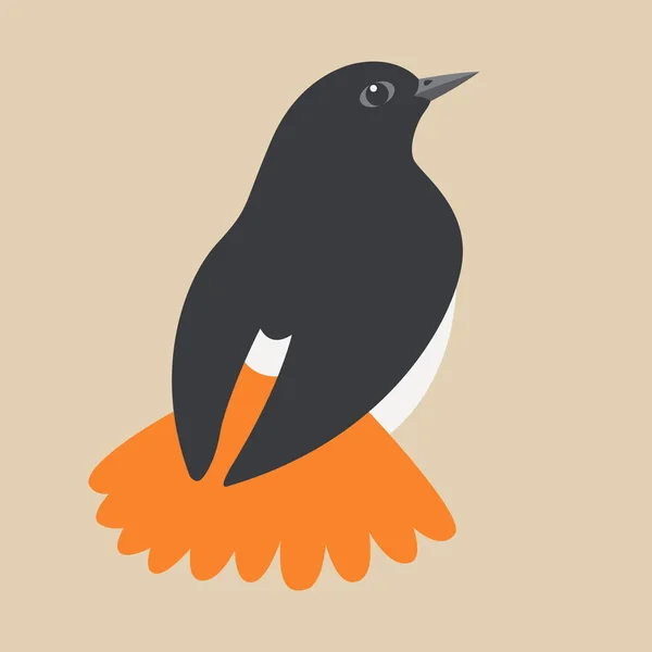 Robin Lied Vogel Vector Illustratie Vlakke Stijl Kant — Stockvector