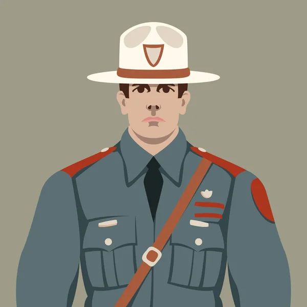 Cara de policía vector ilustración estilo plano vista frontal — Archivo Imágenes Vectoriales