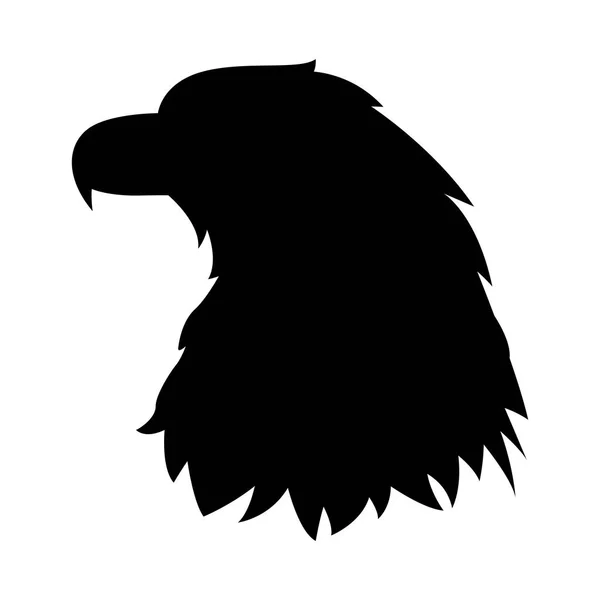 Cabeza de águila vector ilustración silueta negro perfil — Vector de stock